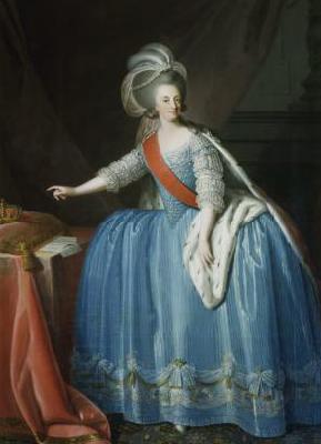unknow artist Portrait of Queen Maria I of Portugal in an 18th century painting